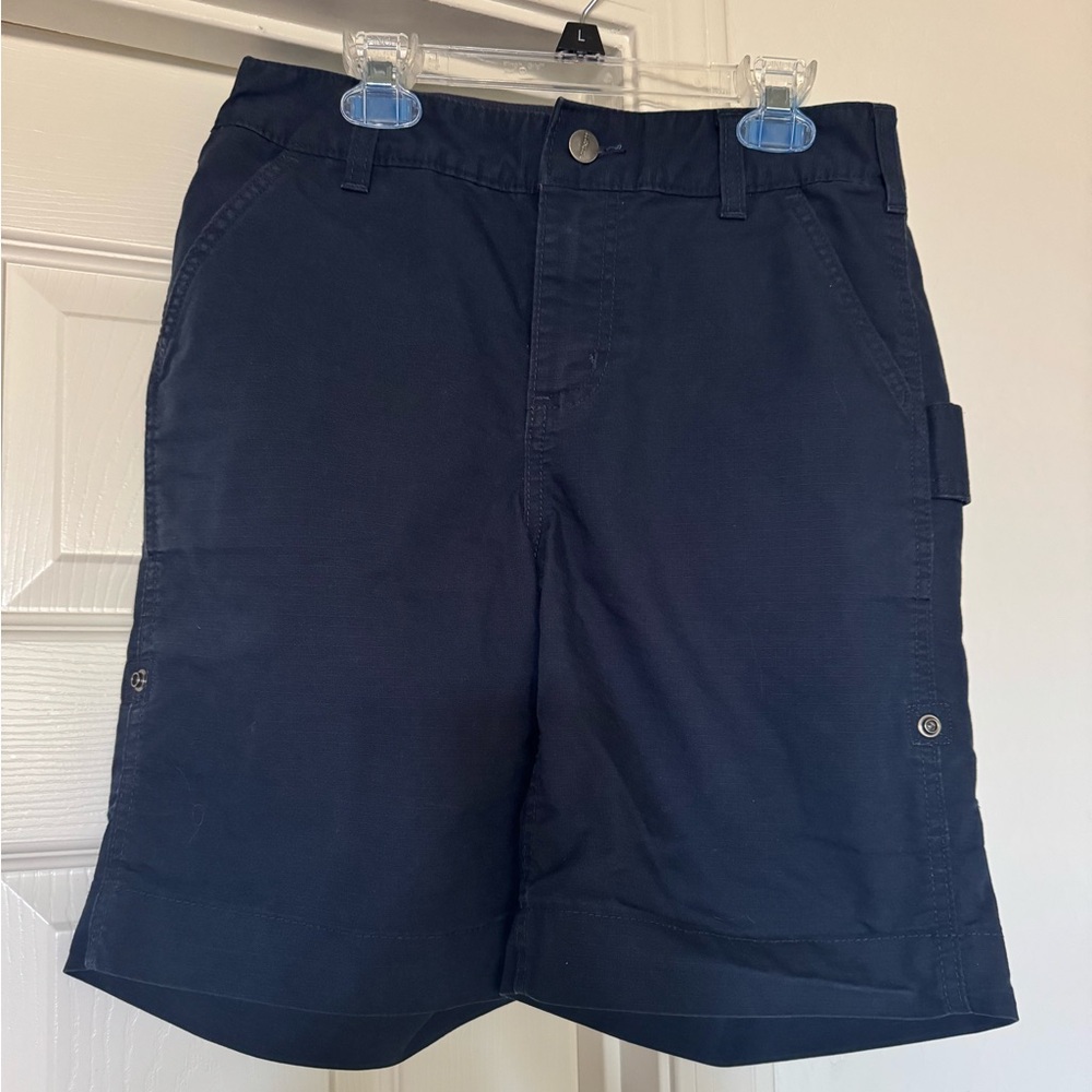 Carhartt Force Shorts Ripstop Womens 4 Original Fit Navy Blue Work Cuffed